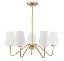 Savoy House Meridian CA M10060NB - 5-Light Chandelier in Natural Brass