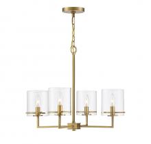 Savoy House Meridian CA M10076NB - 4-Light Chandelier in Natural Brass