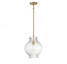 Savoy House Meridian CA M70104NB - 1-light Pendant In Natural Brass