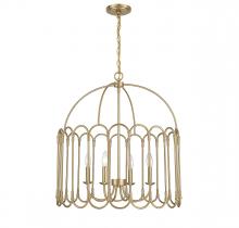 Savoy House Meridian CA M7029NB - 4-Light Pendant in Natural Brass