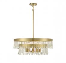 Savoy House Meridian CA M7038NB - 6-Light Pendant in Natural Brass