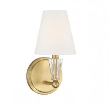 Savoy House Meridian CA M90102NB - 1-Light Wall Sconce in Natural Brass
