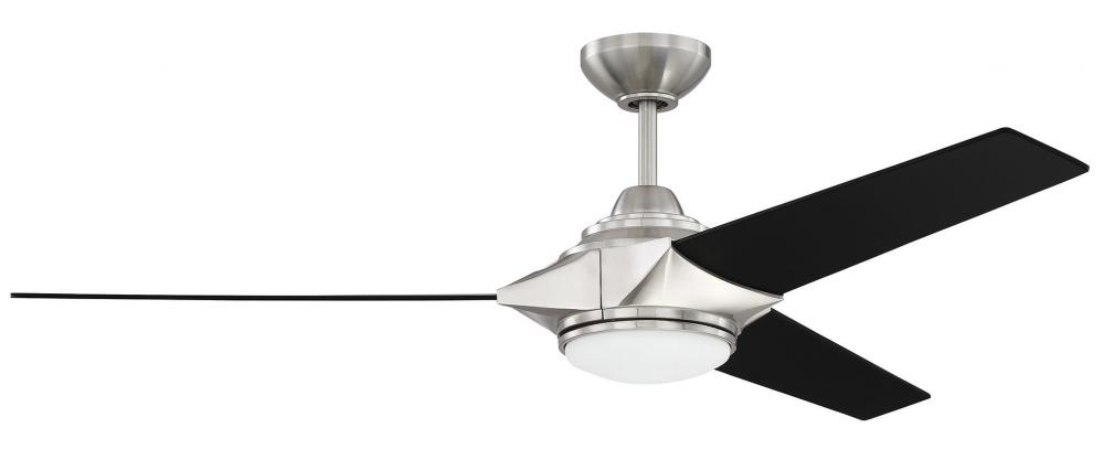 54" Echelon in Brushed Polished Nickel w/ Flat Black Blades