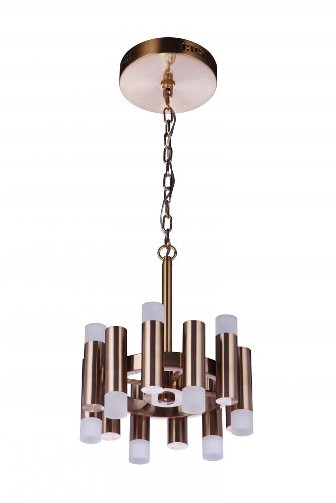 Simple Lux 12 Light LED Convertible Semi Flush in Satin Brass