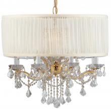 Crystorama 4489-GD-SAW-CLM - Brentwood 12 Light Drum Shade Gold Chandelier