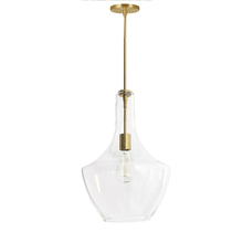 Dainolite PTL-121P-AGB - 1LT Incandescent Pendant, AGB w/ CLR Glass