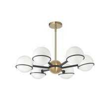 Dainolite SOF-286C-MB-AGB - 6LT Halogen Chandelier, MB/AGB with WH Opal Glass