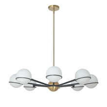 Dainolite SOF-388C-MB-AGB - 8LT Halogen Chandelier, MB/AGB with WH Opal Glass