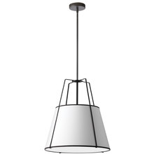 Dainolite TRA-331P-BK-WH - 3LT Trapezoid Pendant, MB with WH Shade
