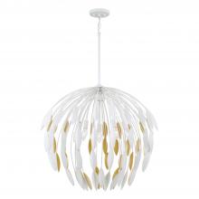 Capital Canada 351851WE - 5-Light Botanical Pendant in Matte White and Buffed Gold