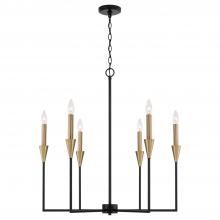 Capital Canada 451961AB - 6-Light Chandelier in Black and Aged Brass with Interchangeable White or Aged Brass Candle Sleeves