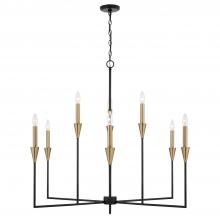 Capital Canada 451991AB - 8-Light Chandelier in Black and Aged Brass with Interchangeable White or Aged Brass Candle Sleeves