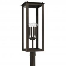 Capital Canada 934643OZ - 4-Light Post Lantern in Oiled Bronze with Clear Glass