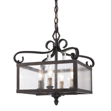 Golden Canada 2049-M4 FB - Valencia Pendant (Convertible) in Fired Bronze with Seeded Glass
