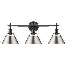 Golden Canada 3306-BA3 BLK-PW - Orwell BLK 3 Light Bath Vanity in Matte Black with Pewter Shade