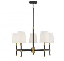 Savoy House Canada 1-1630-5-143 - Brody 5-Light Chandelier in Matte Black with Warm Brass Accents