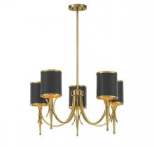 Savoy House Canada 1-9945-5-143 - Quincy 5-Light Chandelier in Matte Black with Warm Brass Accents