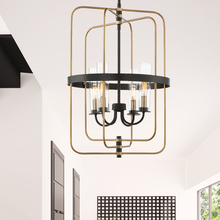Savoy House Canada 3-8072-4-51 - Kearney 4-Light Pendant in Vintage Black with Warm Brass