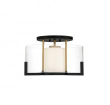 Savoy House Canada 6-1981-1-143 - Eaton 1-Light Ceiling Light in Matte Black with Warm Brass Accents