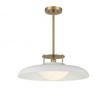 Savoy House Canada 7-1690-1-142 - Gavin 1-Light Pendant in White with Warm Brass Accents