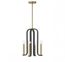 Savoy House Canada 7-5532-4-143 - Archway 4-Light Pendant in Matte Black with Warm Brass Accents
