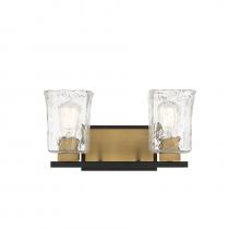 Savoy House Canada 8-1720-2-143 - Sidney 2-Light Bathroom Vanity Light in Matte Black with Warm Brass Accents