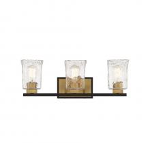 Savoy House Canada 8-1720-3-143 - Sidney 3-Light Bathroom Vanity Light in Matte Black with Warm Brass Accents