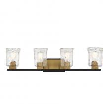 Savoy House Canada 8-1720-4-143 - Sidney 4-Light Bathroom Vanity Light in Matte Black with Warm Brass Accents