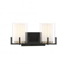 Savoy House Canada 8-1977-2-143 - Eaton 2-Light Bathroom Vanity Light in Matte Black with Warm Brass Accents