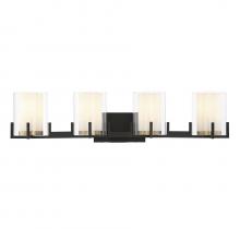 Savoy House Canada 8-1977-4-143 - Eaton 4-Light Bathroom Vanity Light in Matte Black with Warm Brass Accents