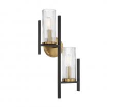 Savoy House Canada 9-1905-2-143 - Midland 2-Light Wall Sconce in Matte Black with Warm Brass Accents
