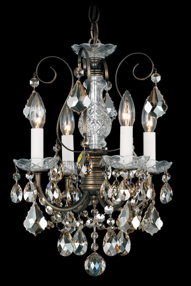 New Orleans 4 Light 120V Chandelier in Aurelia with Clear Crystals from Swarovski