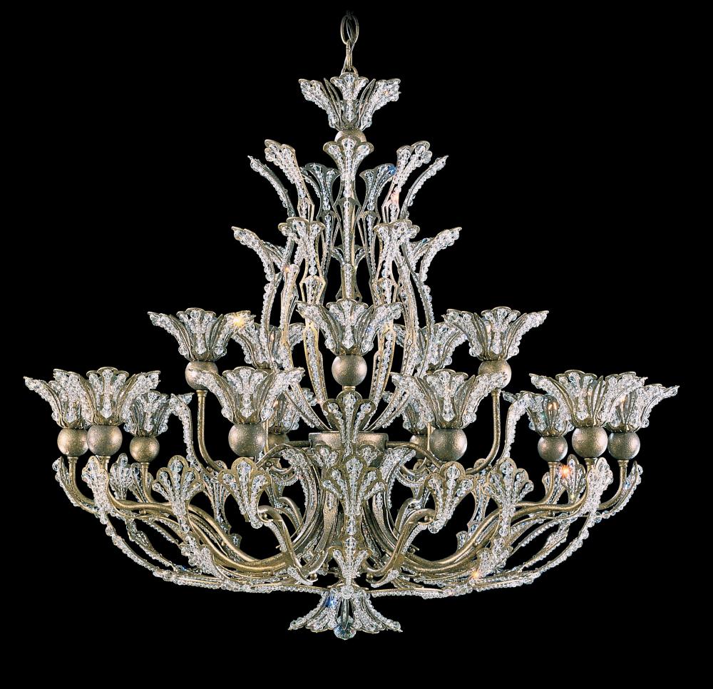 Rivendell 16 Light 120V Chandelier in Heirloom Gold with Clear Crystals from Swarovski