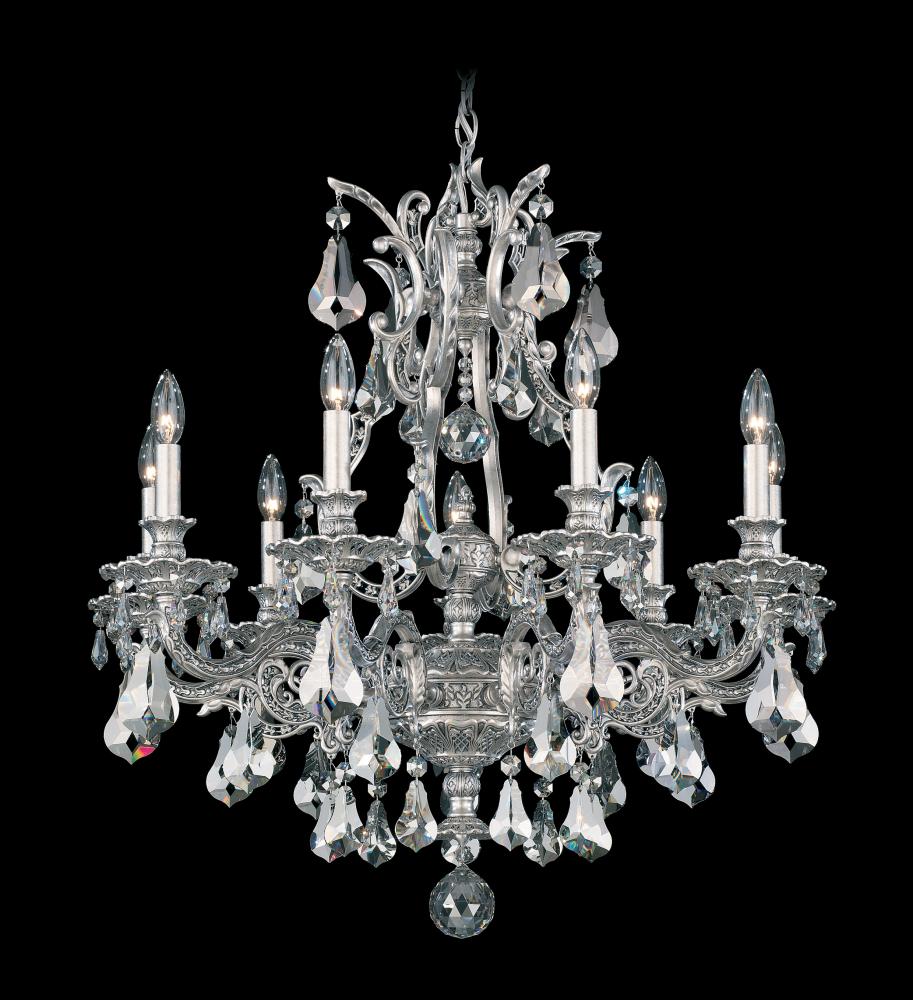 Sophia 9 Light 120V Chandelier in Antique Silver with Clear Crystals from Swarovski