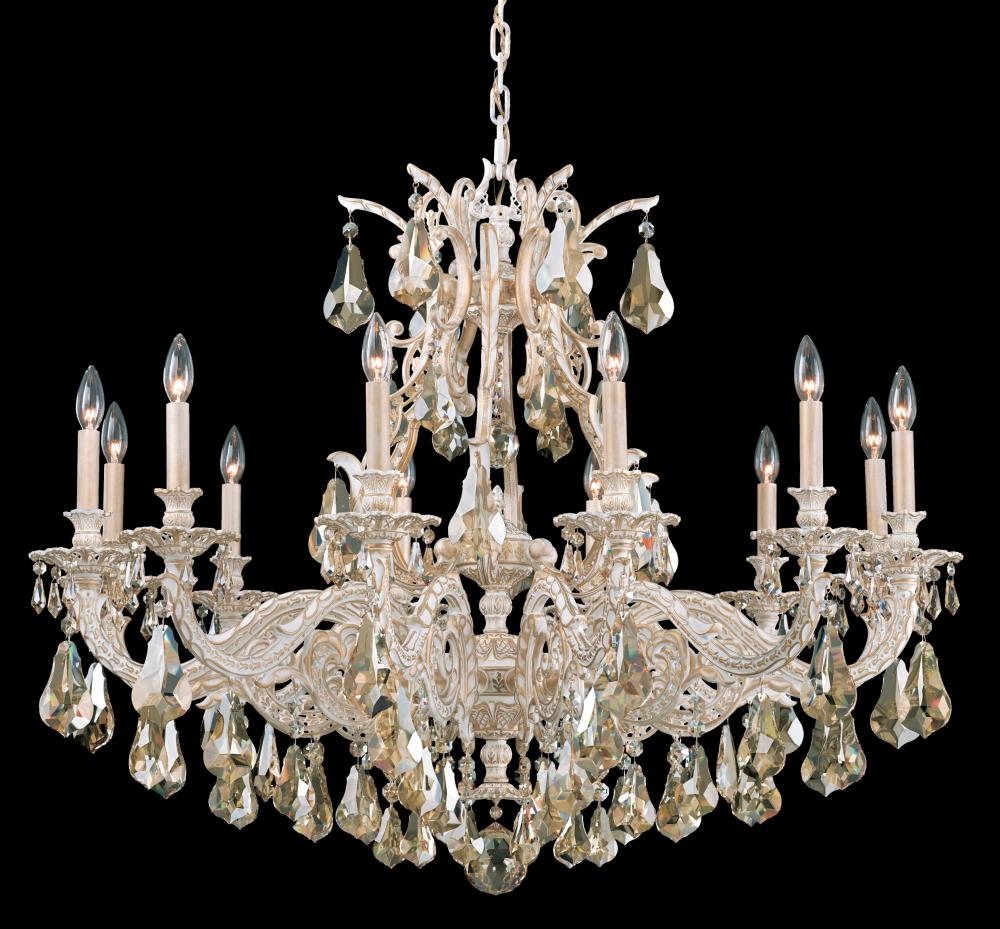 Sophia 12 Light 120V Chandelier in Antique Silver with Clear Crystals from Swarovski