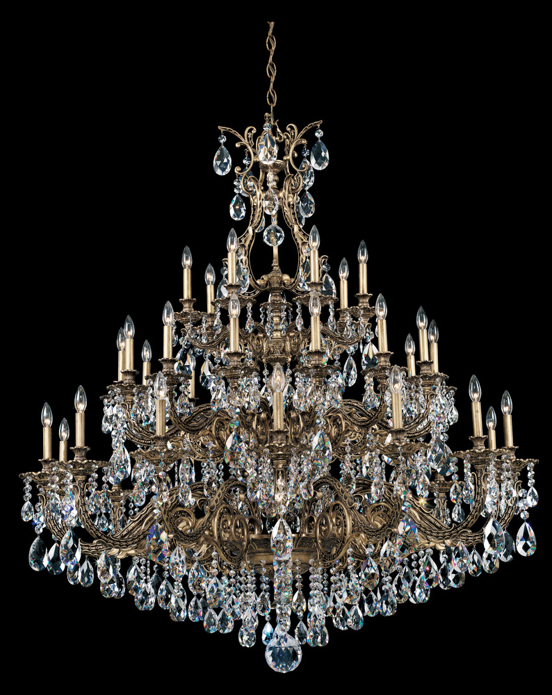 Sophia 35 Light 120V Chandelier in Heirloom Gold with Clear Crystals from Swarovski