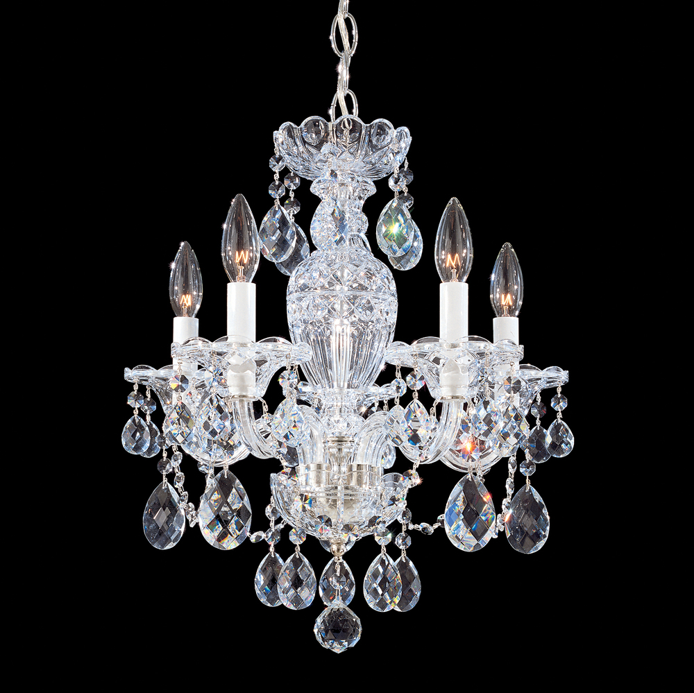 Sterling 5 Light 110V Chandelier in Rich Auerelia Gold with Clear Crystals From Swarovski®