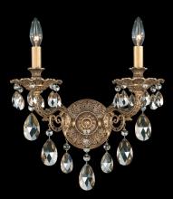 Schonbek 1870 5642-48S - Milano 2 Light 120V Wall Sconce in Antique Silver with Clear Crystals from Swarovski