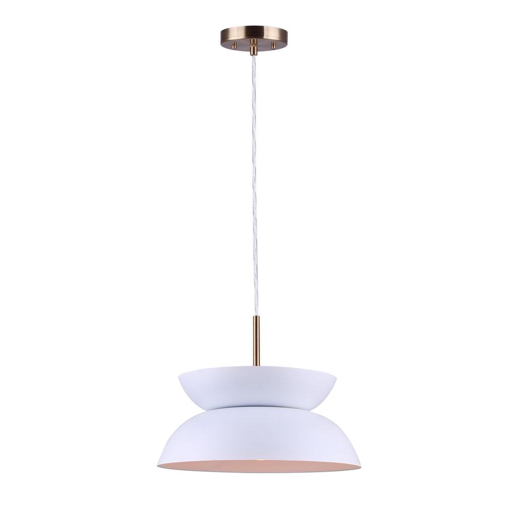 MILA, IPL1096A01GDW, GD + MWH Color, 1 Lt Cord Pendant, Dual Mount, 60W Type A