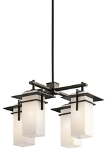 Kichler 49638OZ - Caterham 12.75 inch 4 Light Chandelier with Satin Etched Cased Opal Glass in Olde Bronze®