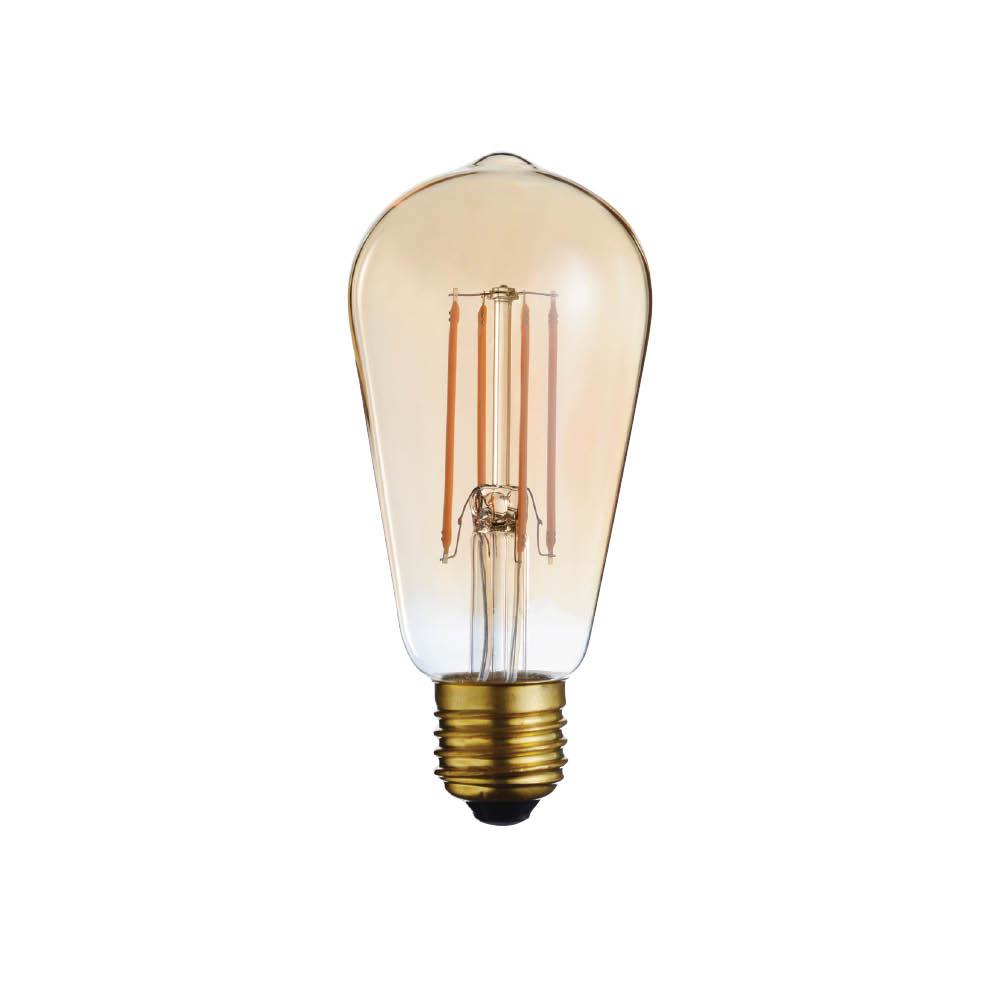 LED Filament Lamp ST19 E26 Base 4W 120V 22K Victorian Style Vertical Dim Standard