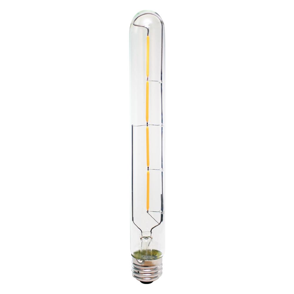 LED Filament Lamp T10 E26 Base 3W 120V 27K Clear Vertical Dim Standard