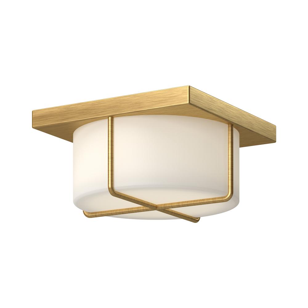 Regalo 10-in Brushed Gold/Opal Glass LED Flush Mount