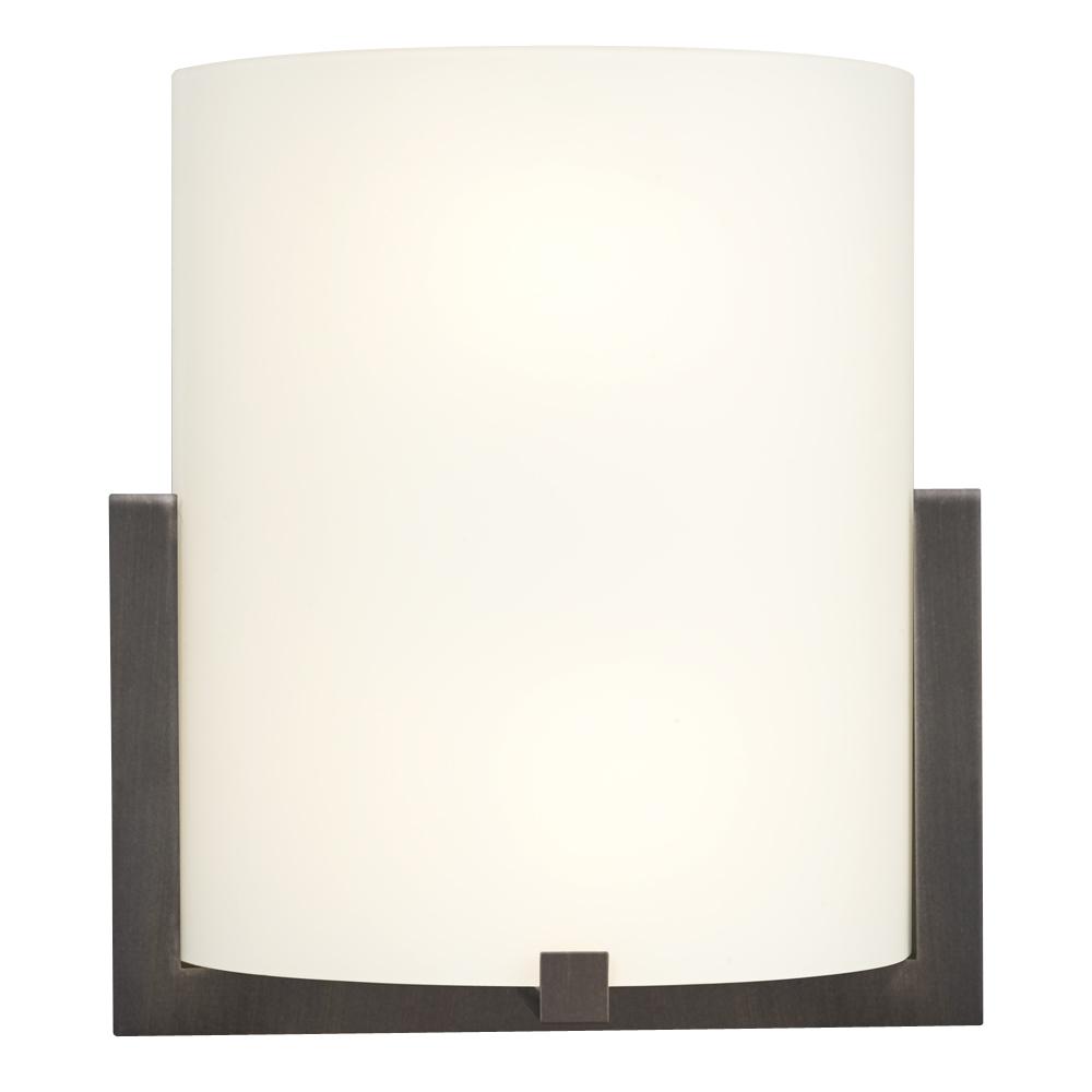 Wall Sconce - Oil Rubbed Bronze with White Glass 1x100W