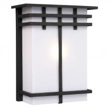 Galaxy Lighting 312491BK - Outdoor Wall Fixture - Black with White Acrylic Lens