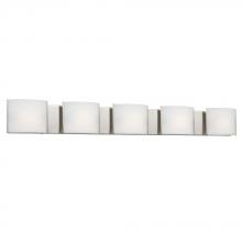 Galaxy Lighting 723300BN - 5-Light Vanity Brushed Nickel with Curved Satin White Glass Shades