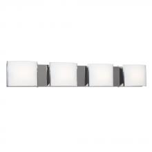 Galaxy Lighting 723309CH - 4-Light Vanity Chrome with Curved Satin White Glass Shades