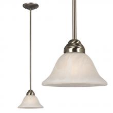 Galaxy Lighting 811852BN - Mini Pendant w/6",12",18" Extension Rods - Brushed Nickel w/ Marbled Glass