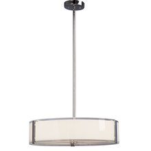 Galaxy Lighting L914295CH024A1 - LED Pendant - in Polished Chrome finish with Opal White & Clear Glass, includes 6", 12" & 18