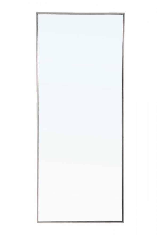 Metal Frame Rectangle Mirror 30 Inch Silver